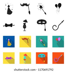 Isolated object of party and birthday symbol. Collection of party and celebration stock symbol for web.