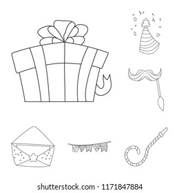 Isolated object of party and birthday symbol. Collection of party and celebration stock vector illustration.