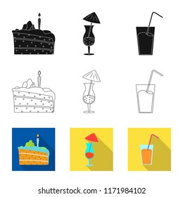 Isolated object of party and birthday symbol. Collection of party and celebration vector icon for stock.