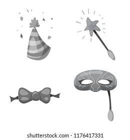 Isolated object of party and birthday symbol. Collection of party and celebration vector icon for stock.