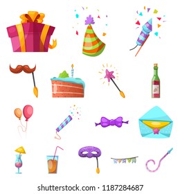 Isolated object of party and birthday symbol. Collection of party and celebration vector icon for stock.