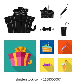 Isolated object of party and birthday symbol. Collection of party and celebration vector icon for stock.