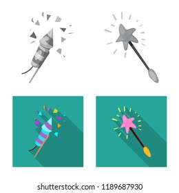 Isolated object of party and birthday symbol. Set of party and celebration stock vector illustration.