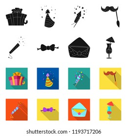 Isolated object of party and birthday symbol. Collection of party and celebration vector icon for stock.