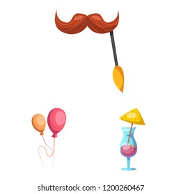 Isolated object of party and birthday symbol. Collection of party and celebration vector icon for stock.