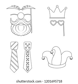 Isolated object of party and birthday symbol. Collection of party and celebration stock vector illustration.
