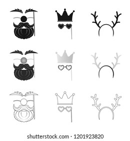 Isolated object of party and birthday symbol. Collection of party and celebration stock symbol for web.