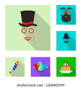 Isolated object of party and birthday symbol. Set of party and celebration stock vector illustration.