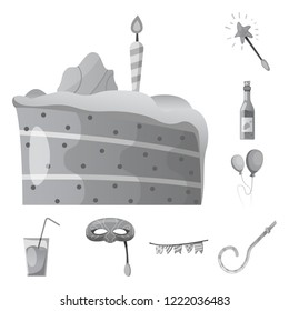Isolated object of party and birthday symbol. Collection of party and celebration stock symbol for web.