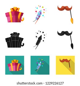 Isolated object of party and birthday symbol. Set of party and celebration stock symbol for web.