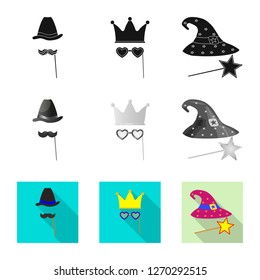 Isolated object of party and birthday symbol. Set of party and celebration stock vector illustration.