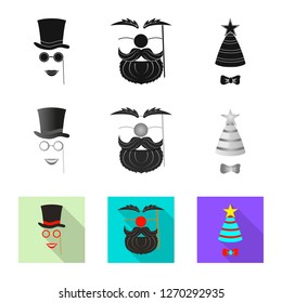 Isolated object of party and birthday symbol. Collection of party and celebration stock vector illustration.