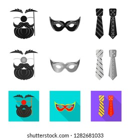 Isolated object of party and birthday symbol. Set of party and celebration stock vector illustration.