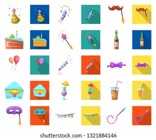 Isolated object of party and birthday symbol. Collection of party and celebration vector icon for stock.