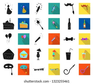 Isolated object of party and birthday symbol. Collection of party and celebration vector icon for stock.