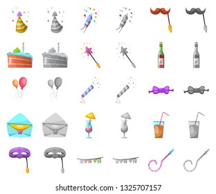 Isolated object of party and birthday symbol. Collection of party and celebration vector icon for stock.