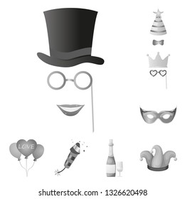 Isolated object of party and birthday symbol. Collection of party and celebration stock vector illustration.