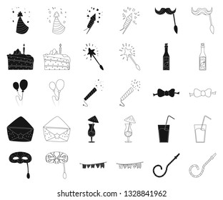 Isolated object of party and birthday symbol. Collection of party and celebration vector icon for stock.