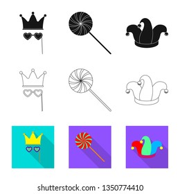 Isolated object of party and birthday symbol. Set of party and celebration stock symbol for web.