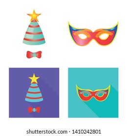 Isolated object of party and birthday symbol. Collection of party and celebration stock symbol for web.