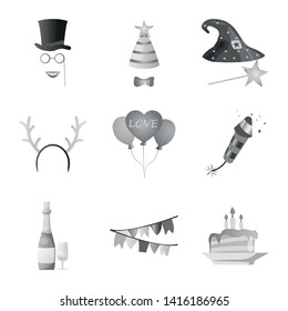 Isolated object of party and birthday symbol. Collection of party and celebration vector icon for stock.