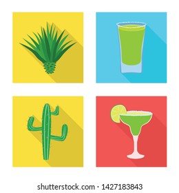 Isolated object of party and celebration logo. Set of party and Latin stock vector illustration.