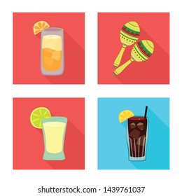 Isolated object of party and celebration logo. Set of party and Latin stock symbol for web.