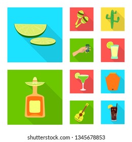Isolated object of party and celebration sign. Set of party and Latin stock symbol for web.