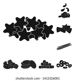 Isolated object of party and cooking icon. Set of party and crunchy vector icon for stock.