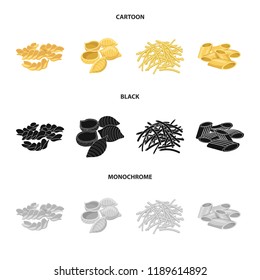 Isolated object of pasta and carbohydrate logo. Collection of pasta and macaroni stock symbol for web.