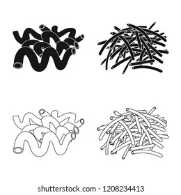 Isolated object of pasta and carbohydrate logo. Collection of pasta and macaroni stock symbol for web.