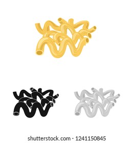 Isolated object of pasta and carbohydrate logo. Set of pasta and macaroni stock symbol for web.