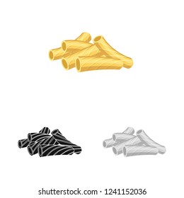 Isolated object of pasta and carbohydrate logo. Collection of pasta and macaroni stock vector illustration.