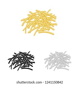 Isolated object of pasta and carbohydrate symbol. Set of pasta and macaroni vector icon for stock.