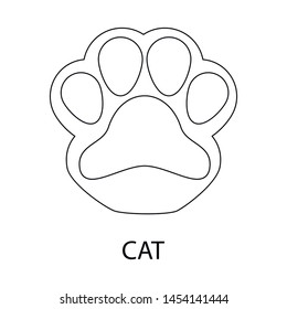 Isolated object of paw and cat symbol. Set of paw and skin vector icon for stock.