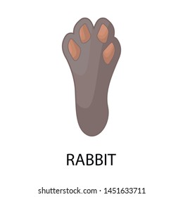 Isolated object of paw and rabbit icon. Collection of paw and trail vector icon for stock.