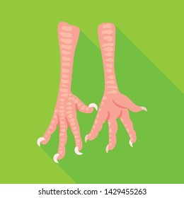 Isolated object of paws and chicken sign. Collection of paws and leg stock vector illustration.