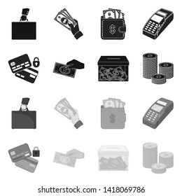 Isolated object of payment and loan logo. Collection of payment and financial stock symbol for web.
