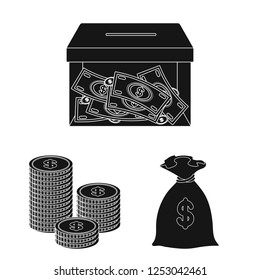 Isolated object of payment and loan symbol. Set of payment and financial stock symbol for web.