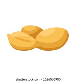 Isolated object of peanut and food icon. 