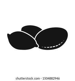 Isolated object of peanut and food sign. Graphic of peanut and fresh stock vector illustration.