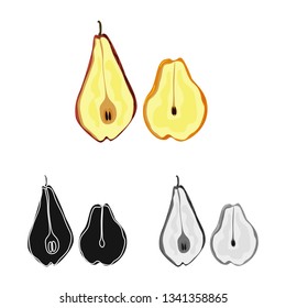 Isolated object of pear and dry sign. Set of pear and organic vector icon for stock.