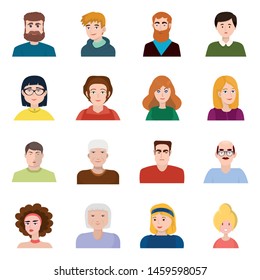 Isolated object of people and avatar icon. Set of people and portrait stock symbol for web.