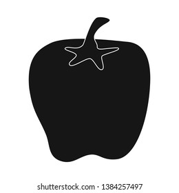 Isolated object of pepper and red  sign. Set of pepper and vegetable vector icon for stock.