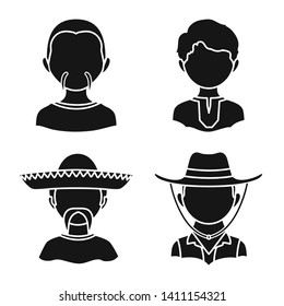 Isolated object of person and culture sign. Collection of person and race  stock vector illustration.