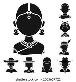 Isolated object of person and culture symbol. Set of person and race  stock vector illustration.