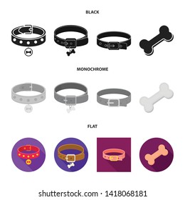 Isolated object of pet and accessories logo. Set of pet and shop vector icon for stock.