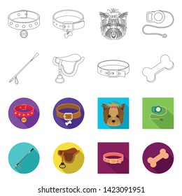 Isolated object of pet and accessories sign. Set of pet and shop vector icon for stock.