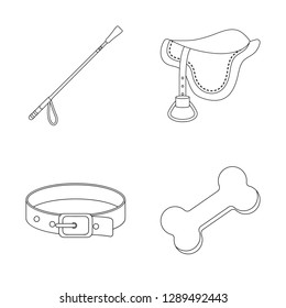Isolated object of pet and accessories symbol. Set of pet and shop stock symbol for web.