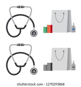 Isolated object of pharmacy and hospital icon. Set of pharmacy and business vector icon for stock.
